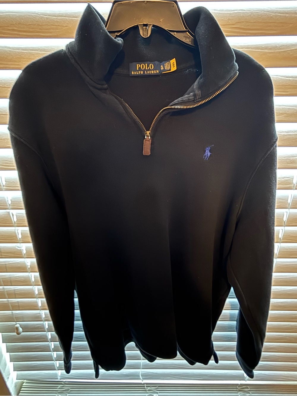 Polo by Ralph Lauren Black Half-Zip Pullover with Blue Pony